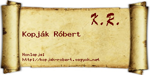 Kopják Róbert névjegykártya