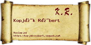 Kopják Róbert névjegykártya