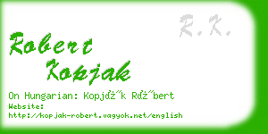 robert kopjak business card